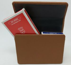 CARTE DA GIOCO SOLO PORTACARTE POKER IN PELLE PER 2 MAZZI