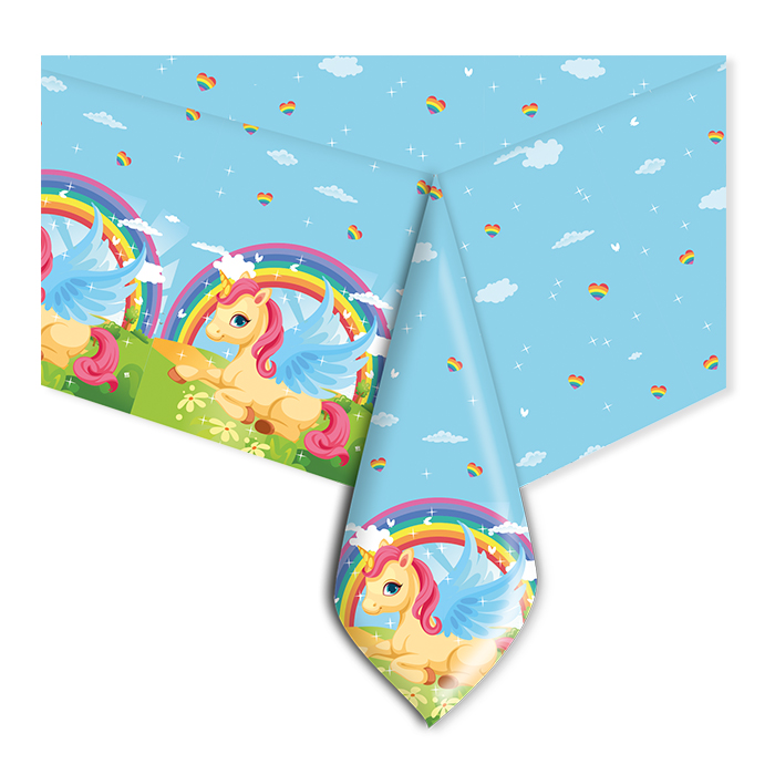 UNICORNO TOVAGLIA IN PLASTICA CM.140x270 BIGPARTY