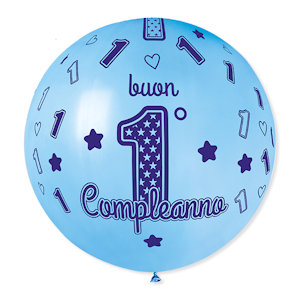 FESTA PRIMO COMPLEANNO ROSA PALLONCINI ALL AROUND D.31 CM.80 BIGPARTY