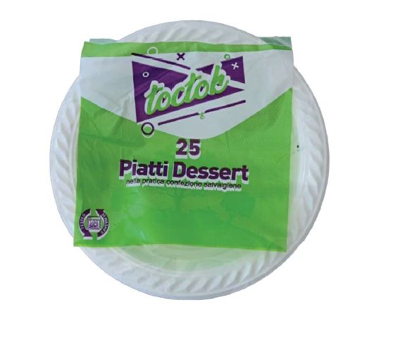 PIATTO IN PLASTICA RIUTILIZZABILE FRUTTA D.170 BIANCO CONF.25PZ  ALMAR