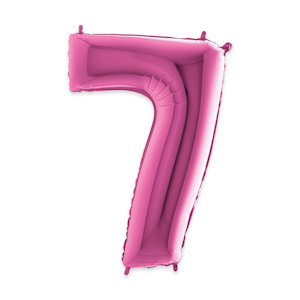 PALLONCINO MYLAR FUXIA NUMERO 7 CM.102 D.40