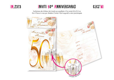 INVITO ANNIVERSARIO 50° INVITI CONF. DA 6PZ.