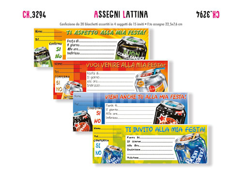 INVITO LATTINA INVITO ASSEGNO DA 15 FOGLI