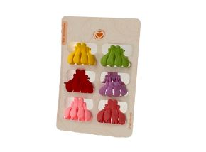 CAPELLI PINZA PER CAPELLI 4 DENTI CHIUSA PICCOLA CONCHIGLIA COLOR CONF.6PZ. SETA