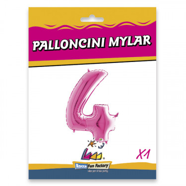 PALLONCINO MYLAR FUXIA NUMERO 4 CM.102 D.40