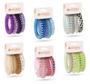CAPELLI ELASTICI MEDI A SPIRALE COLOR CONF.5PZ. 03850 SETABLU