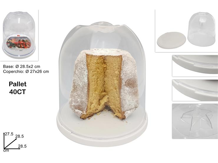 CUPOLA TRAPARENTE PORTA PANETTONE O PANDORO CM.28x27.5x27.5 DUESSE