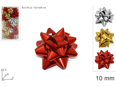 COCCARDE ADESIVE MM.10 CONF.50PZ. ORO ARGENTO E ROSSE DUESSE