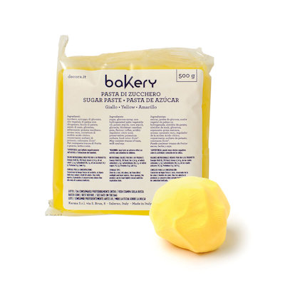 PASTA DI ZUCCHERO 500G. GIALLO DECORA