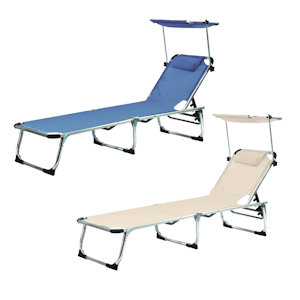 LETTINO ALLUMINIO BAYA PREMIUM CON TETTUCCIO TEXTILENE TUBO 28 CM.190x60x30