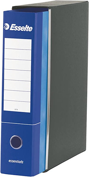 RACCOGLITORE 2 ANELLI CON CUSTODIA PROTOCOLLO CM.35x28x8 DORSO 8 BLU ESSENTIAL