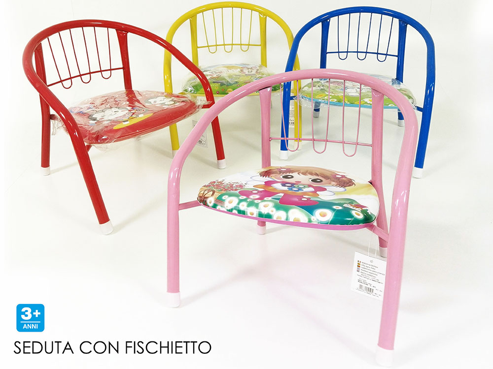 SEDIA FERRO BASSA PER BIMBI COLOR CON FISCHIO 751491 GENERAL