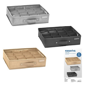 DIVISORI ORGANAIZER DA CASSETTO IN STOFFA 16 POSTI CM.35x27x9 KASAVIVA