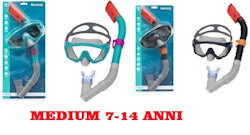 MASCHERA SET MEDIUM 7-14 ANNI SPARK IN VETRO PLASTICO CON TUBO CUSTODIA BEST