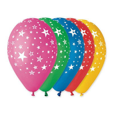 FESTA BUON ANNO PALLONCINI 12 POLLICI  CM.26 STELLE CONF.100PZ. DIMAV