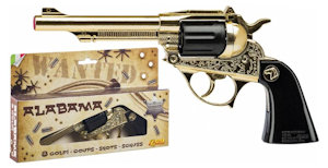 ARMI PISTOLA IN METALLO ALABAMA ORO DISC 8 1590 VILLA