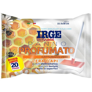 PANNO CATTURAPOLVERE CM.22x38 CONF.20PZ. PROFUMATO CERA D'API IRGE