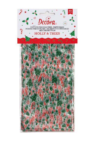 CUCINA DOLCI SACCHETTI PORTA DOLCI DECORO NATALE CM.12.5x3x24 CONF.DA 20PZ. DECO