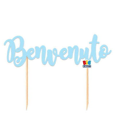 BENVENUTO CAKE TOPPER SCRITTA IN CARTONCINO CM.20x15 BIGPARTY