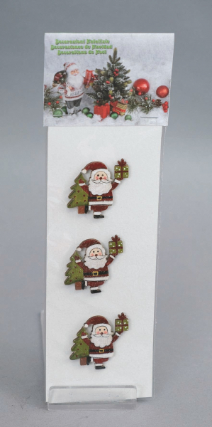 SET 3 BABBI NATALE CM 4X4.8 LEGNO AC-10968 EURONATALE