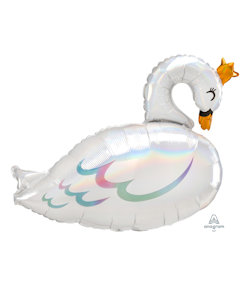 PALLONCINO MYLAR SAGOMA ANIMALETTO CIGNO IRIDESCENTE SUPERSHAPE ROCCA