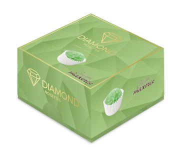 CONFETTI MAXTRIS DIAMOND 500GR. CON NOCCIOLA TOSTATA VERDE CON CRISTALLI DI ZU