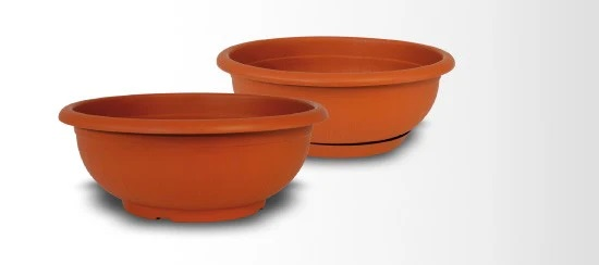 VASO CIOTOLA IN PLASTICA CAPRI CON RISERVA ACQUA D.25 (CM.25x10H) DUPLAST