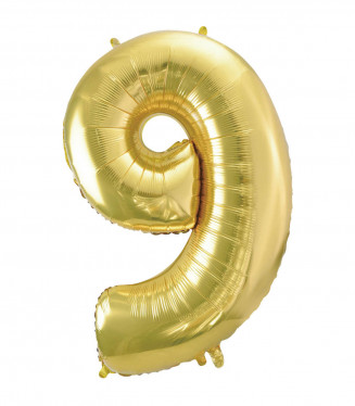 PALLONCINO MYLAR CHAMPAGNE NUMERO 9 CM.102 D.40
