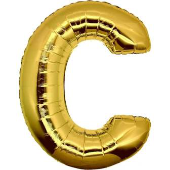 PALLONCINO MYLAR  LETTERA oro C cm.102 D.40 BIGPARTY