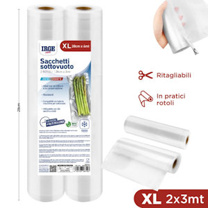 BUSTE SOTTOVUOTO ROTOLO CM.28x3MT. CONF.2PZ. XL IRGE