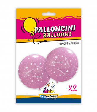 FESTA BATTESIMO PALLONCINO 30 POLLICI GIGANTE CM.83 ROSA BLISTER DA 2 PZ.