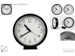 OROLOGIO DA PARETE O TAVOLO TONDO 18CM MONOCOLORE DUESSE