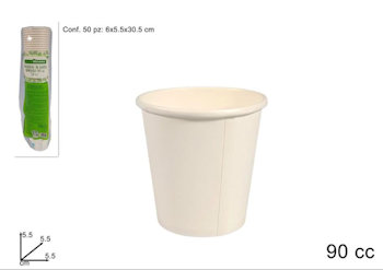 BICCHIERE IN CARTA 90ML. BIANCO CONF.50PZ. LULU'