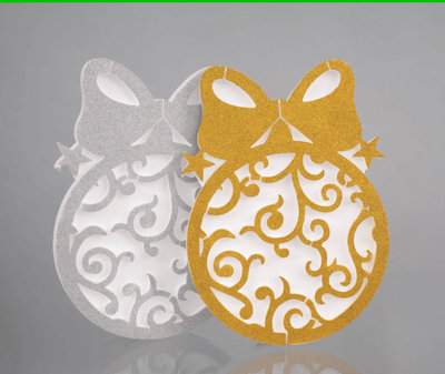 POLISTIROLO SFERA CON FIOCCO ORO O ARGENTO GLITTER CM.54x44x4 EURONATALE