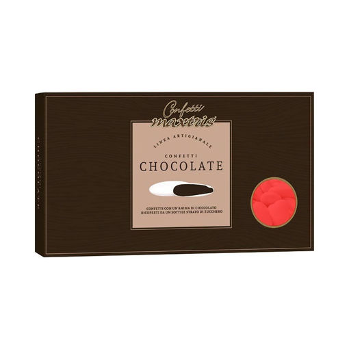 CONFETTI MAXTRIS AL CIOCCOLATO 1KG. COL. ROSSI CON ANIMA CIOCCOLATO FONDENTE
