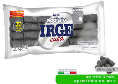 SPUGNA LANA ACCIAIO IRGE SET 24 ROTOLINI