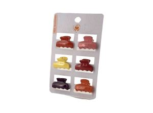 CAPELLI PINZA PER CAPELLI 5 DENTI CHIUSA PICCOLA CONCHIGLIA COLOR CONF.6PZ. SETA