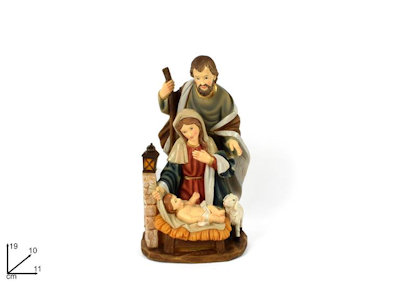 PERS. NATIVITA' IN CERAMICA UNICA 4 PERSONAGGI CM.H.19 DUESSE