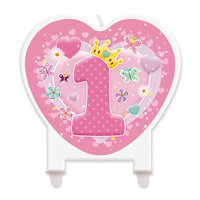 PRIMO COMPLEANNO CANDELINA SAGOMATA ROSA CM.11x12 BIGPARTY