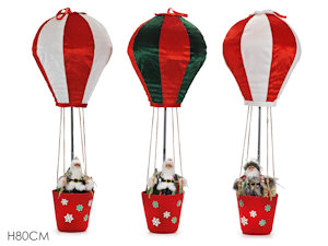 PERS. BABBO NATALE SU MONGOLFIERA CM.H.80 421221 GENERAL
