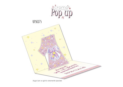 BIGLIETTI 1° COMPLEANNO POP UP CM.15x15 ROSA NO.6875 PEZZI 6
