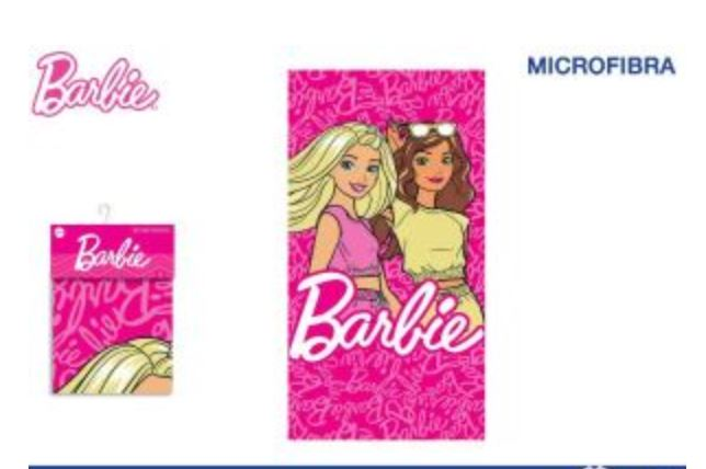 TELO MARE BAMBINO PERSONAGGIO CM.70x140 BARBIE IN MICROFIBRA EOLD.