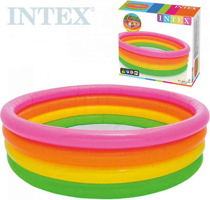 PISCINA GONFIABILE 4 ANELLI TONDA CM.168x46 FONDO GONFIABILE INTEX 56441