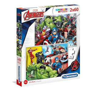 PUZZLE 2x60 AVENGERS SUPERCOLOR 21605 CLEMENTONI