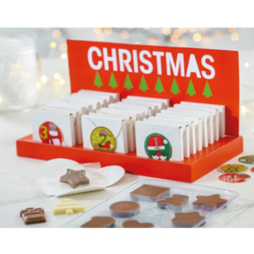 CALENDARIO DELL'AVVENTO KIT 2 STAMPI MULTI +24 SCATOLINE DECORA
