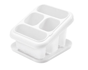 SCOLAPOSATE IN PLASTICA 4 POSTI CON RACCOGLIGOCCIA BIANCO TONTARELLI