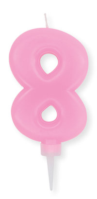 CANDELINA CERA PLUMP CM.10 ROSA N.8 BIGPARTY