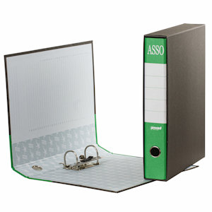 RACCOGLITORE 2 ANELLI CON CUSTODIA PROTOCOLLO CM.35x28 DORSO 5 VERDE