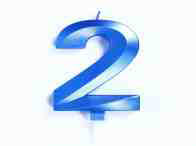 CANDELINA CERA 3D CM.10 BLU CHROME NUMERO 2