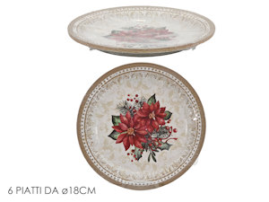 PARTY NATALE DECORO STELLA IN CARTA PIATTI CM.18 CONF.6 PZ. 471084 GENERAL